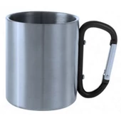 "Torres" rozsdamentes acél bögre - fekete karabíner