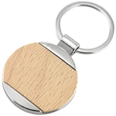 Fém kulcstartó, fa díszítéssel - Verna