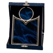 Plakettdoboz - kék plüss