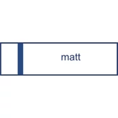 "Casa" névtábla 140 x 40 mm - matt fehér / kék - 1,5 mm - fazettázva