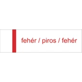 Melamin - 1 mm - fehér / piros / fehér - 610 x 605 mm