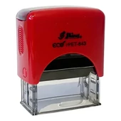 Shiny - rPET-843 bélyegző - 47 x 18 mm - piros ház / fekete párna - gravirnagyker.hu - Shiny bélyegző - rPET-843-3/0