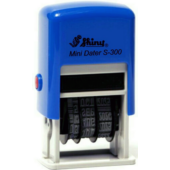 Shiny - 300 önfestékező dátumbélyegző, mini - betű 3 mm - kék ház / fekete párna