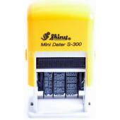 Shiny - 300 önfestékező dátumbélyegző, mini - betű 3 mm - sárga