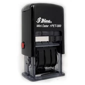 Shiny - rPET-300 mini dátumbélyegző - betű 3 mm - fekete párna