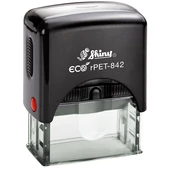 Shiny - rPET-842 bélyegző - 38 x 14 mm - fekete ház / natúr párna - gravirnagyker.hu - rPET-842-1/0