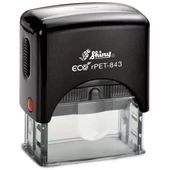 Shiny - rPET-843 bélyegző - 47 x 18 mm - fekete ház / natúr párna - gravirnagyker.hu - Shiny bélyegző - rPET-843-1/0