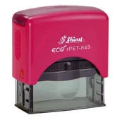 Shiny - rPET-843 bélyegző - 47 x 18 mm - fuchsia ház / natúr párna