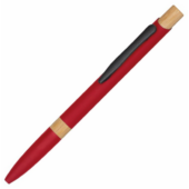 "Takeo" golyóstoll - alumínium, bambusz - piros