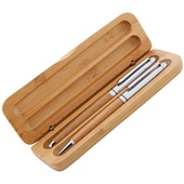 "Uzma" szett - golyóstoll+rollertoll - bambusz