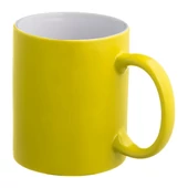 "Dalaro" gumírozott bögre, 300 ml - sárga