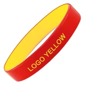 "Colorato" szilikon karkötő - piros/sárga