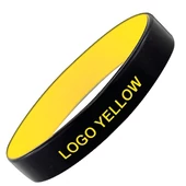 "Colorato" szilikon karkötő - fekete/sárga