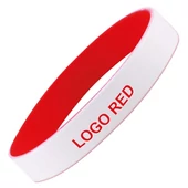 "Colorato" szilikon karkötő - fehér/piros