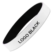 "Colorato" szilikon karkötő - fehér/fekete