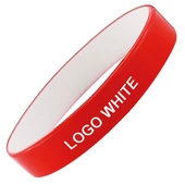 "Colorato" szilikon karkötő - piros/fehér
