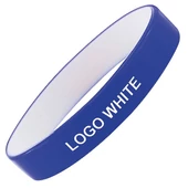 "Colorato" szilikon karkötő - kék/fehér