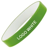 "Colorato" szilikon karkötő - zöld/fehér