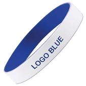 "Colorato" szilikon karkötő - fehér/kék