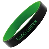 "Colorato" szilikon karkötő - fekete/zöld