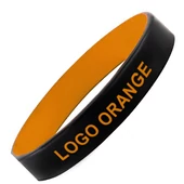 "Colorato" szilikon karkötő - fekete/narancssárga