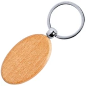 "Lanin" kulcstartó bükkfából - ovális alakú
