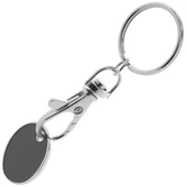 "Shopping" kulcstartó - bevásárlókocsi érmével - fekete