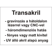 Transakril - hátoldalon gravírozható