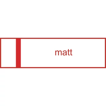 "Casa" névtábla 140 x 40 mm - matt fehér/piros - 1,5 mm - fazettázva