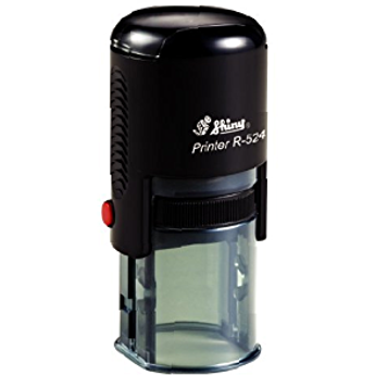 Shiny - R-524 bélyegző - ∅ 24 mm - fekete ház / piros párna