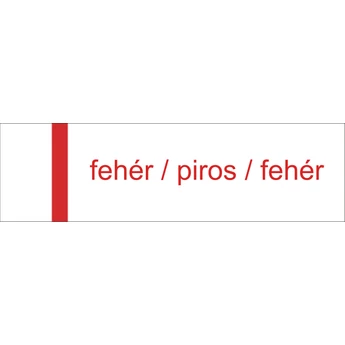 Melamin - 1 mm - fehér / piros / fehér - 610 x 605 mm