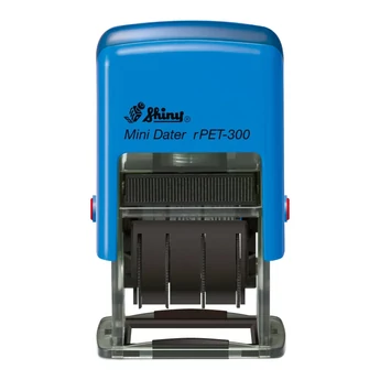 Shiny - rPET-300 mini dátumbélyegző - betű 3 mm - fekete párna