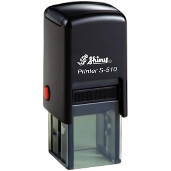 Shiny - S-510 bélyegző - 12 x 12 mm - fekete ház / piros párna