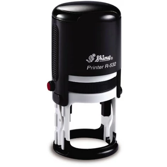 Shiny - R-532 bélyegző - ∅ 32 mm - fekete ház / natúr párna