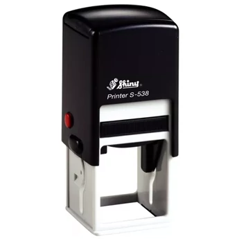 Shiny - S-538 bélyegző - 38 x 38 mm - fekete ház / fekete párna
