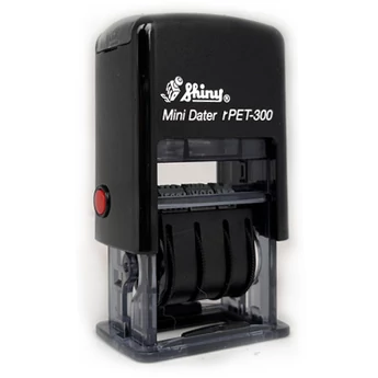 Shiny - rPET-300 mini dátumbélyegző - betű 3 mm - fekete párna