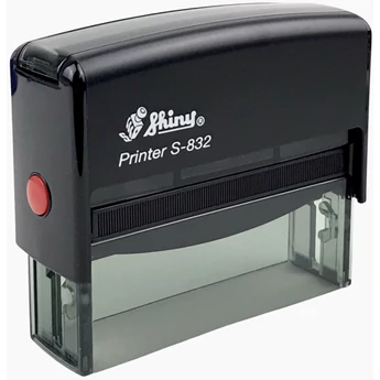 Shiny - S-832 bélyegző - 75 x 15 mm - fekete ház / kék párna