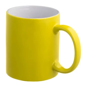 "Dalaro" gumírozott bögre, 300 ml - sárga