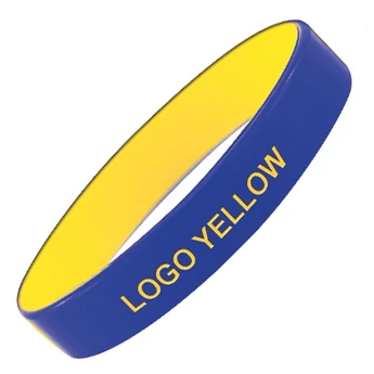 "Colorato" szilikon karkötő - kék/sárga