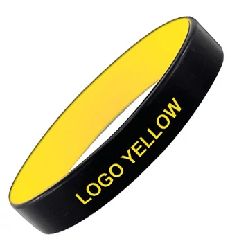 "Colorato" szilikon karkötő - fekete/sárga