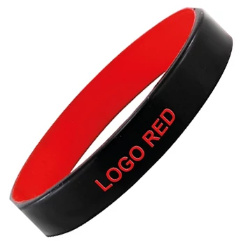 "Colorato" szilikon karkötő - fekete/piros