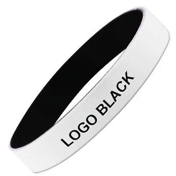 "Colorato" szilikon karkötő - fehér/fekete