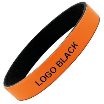 "Colorato" szilikon karkötő - narancssárga/fekete