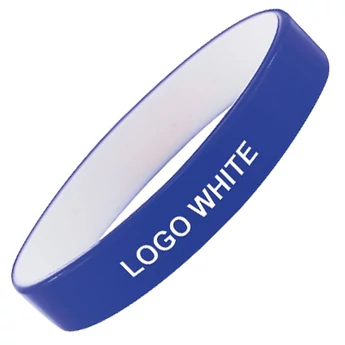 "Colorato" szilikon karkötő - kék/fehér