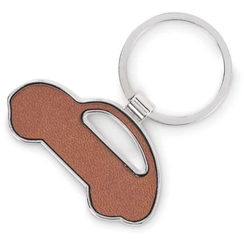 "Torino" autó kulcstartó - barna PU betéttel