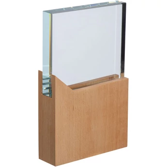 "Farida" trófea - üveg + bükkfa