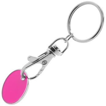 "Shopping" kulcstartó - bevásárlókocsi érmével - pink